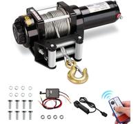 STANEW Treuil électrique 12V, qui tire jusqu'à 4500LB/2041kg, treuil moteur offroad, treuil électrique, câble en acier de 10m, treuil synthétique sans fil avec télécommande