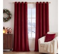 StangH Lot de 2 Panneaux de Rideaux en Velours Doux et épais - Rideaux décoratifs en Velours Doux et épais - Protection de l'intimité pour Chambre Principale et Halloween, 132,1 x 213,4 cm, Rouge