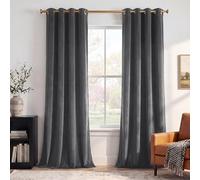 StangH Lot de 2 Panneaux de Rideaux occultants en Velours Gris pour Salon, Rideaux de fenêtre occultants à œillets pour Chambre à Coucher/Porte coulissante en Verre, 132,1 x 243,8 cm (l x L), Gris