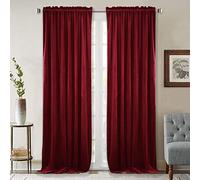 StangH Lot de 2 Panneaux de Rideaux occultants en Velours pour Noël - Rideaux d’intimité très résistants pour la Maison, Salle de théâtre, Salle de cinéma, scène, 132 x 243 cm, Rouge