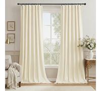 StangH Lot de 2 Rideaux de fenêtre en Velours Ivoire - Rideaux Thermiques Blancs - Décoration élégante - pour Salle à Manger, Appartement, Mariage - Ivoire - 132,1 x 243,8 cm (l x L)