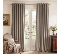 StangH Lot de 2 Rideaux occultants Extra Longs en Velours Taupe à Isolation Thermique pour Couloir et Villa, résistant au Froid pour Porte, 132,1 x 300,8 cm (l x L)