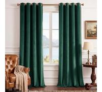 StangH Lot de 2 Rideaux occultants Extra Longs en Velours Vert émeraude - Isolation Thermique - Protection de l'intimité pour Salon ou galerie - 132,1 x 274,3 cm (l x L)