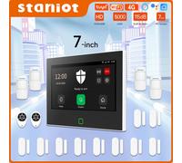 Staniot Original 7 pouces 4G WiFi Kit de Protection d'alarme de sécurité intégré 5000mAh batterie Alexa système d'alarme de maison intelligente sans fil Set-L 10Kit