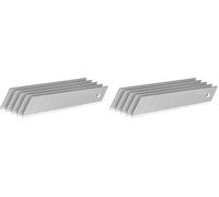 Stanley 0-11-718 Lot De 10 Lames De Cutter 18 Mm - Gamme Fatmax Plus Résistant - Traitement Induction Et Thermique - Plus Tranchant - Résistant - Lames À 8 Éléments Sécables