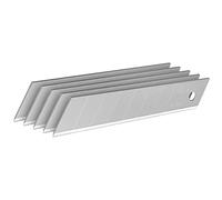 Stanley 0-11-718 Lot De 5 Lames De Cutter 18 Mm - Gamme Fatmax Plus Résistant - Traitement Induction Et Thermique - Plus Tranchant - Résistant - Lames À 8 Éléments Sécables