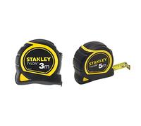 Stanley 0-30-697 mesure Tylon 5m x 19mm - Boitier Ergonomique Bi matière - Ruban en Acier Laqué & Mesure 3 m x 13 mm Bi-Matière Tylon - Métre à Ruban Léger, Compact et Ergonomique