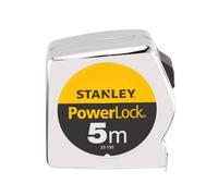 STANLEY 0-33-195 Mesure 5 M X 25 Mm En Abs Powerlock Classic Fabriqué En France - Ruban Large - Revêtement Blade Armor Et Mylar - Crochet 3 Rivets - Boitier Abs Antichoc - Blocage De Ruban