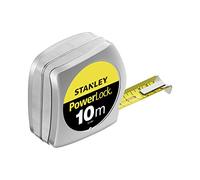 STANLEY 0-33-442 Mesure 10 M X 25 Mm En Abs Powerlock Classic Fabriqué En France - Ruban Large - Revêtement Blade Armor Et Mylar - Crochet 3 Rivets - Boitier Abs Antichoc - Blocage De Ruban