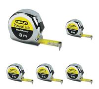 Stanley 0-33-527 Powerlock Blade Armor Mètre Ruban 8 M X 25 Mm Fabriqué En France - Ruban Large - Revêtement Blade Armor - Revêtement Mylar - Crochet 3 Rivets - Boitier Abs Antichoc - Blocage De Ruban