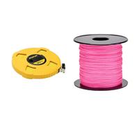 Stanley 0-34-297 Mètre À Ruban Fibre De Verre 30 M Jaune Fluo - Revêtement Pvc - Anti-Corrosion & Corde Tressée Polypropylène PP Rose Ø 1.5mm 100 M Flandria 425SR