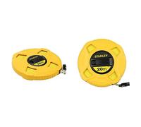 Stanley 0-34-297 Mètre À Ruban Fibre De Verre 30 M Jaune Fluo - Revêtement Pvc - Anti-Corrosion & Mètre Ruban 20m x 12,7mm en Fibre de Verre 40 Brins - Précision Classe III - Graduation Tous les 2mm