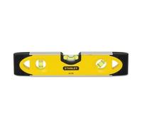 STANLEY 0-43-511 Niveau Torpédo Magnétique 230 Mm - Semelle Aluminium - Rainure V Pour Le Contrôle De Surfaces Cylindriques - 3 Fioles Réversibles Et Antichocs - Extrémité Caoutchoutées