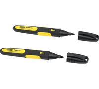 Stanley 0-47-312 FatMax Marqueur noir permanent, pointe fine, 2pcs