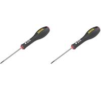 STANLEY 0-64-983 Tournevis Electricien 3.5 X 75 Mm Gamme FATMAX - Fabriqués En France - Lame En Acier - Sablage De L'Empreinte - Poignée Soft Grip - Liaison Quasi Incassable - Anticorrosion (Lot de 2)
