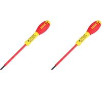 STANLEY 0-65-412 Gamme FATMAX Tournevis Électricien 4 X 100 Mm - Fabriqués En France - Lame En Acier - Revêtement Polyamide Anticorrosion - Poignée Soft Grip - Liaison Quasi Incassable (Lot de 2)