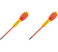 STANLEY 0-65-418 Tournevis Isolé Pz1 100 Mm - Gamme FATMAX - Fabriqués En France - Lame En Acier - Revêtement Polyamide Anticorrosion - Poignée Soft Grip - Liaison Quasi Incassable (Lot de 2)