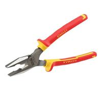 STANLEY 0-84-002 Pince Universelle 200 Mm Gamme FATMAX - Poignée Bi Matière 1000V - Tête Chromé Inoxydable - Taillants Trempés Haute Fréquence - Normes En 60900, Iec/Cei 900, Vde 0680