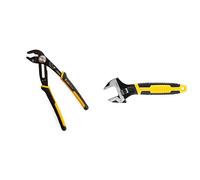 Stanley 090948 Clé à molette MaxSteel 30 x 200 mm & 0-84-647 - Pince Multiprise À Verrouillage Gamme FatMax - Mâchoire Renforcée Par Induction - Bouton Pushlock 17 Positions