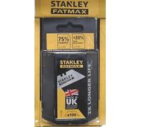 STANLEY 1-11-700 - Distributeur De 100 Lames Trapèze Gamme FATMAX - Lame Plus Tranchantes- Traitement Par Induction - Résistance Accrue - Traitement Thermique - Plus De Flexibilité - Résistance 35Kg