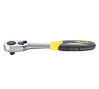 STANLEY 1-13-848 Cliquet Parcmetre 54 Dents 3/8" - Angle De Reprise 6,7° - Manche Bimatiere - Finition Chromée Mat