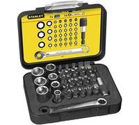 STANLEY 1-13-907 - Juego puntas + vasos 1/4" + llave con sistema carraca 40 piezas G