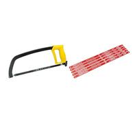STANLEY 1-15-122 Scie À métaux 300 mm - 10 dents/cm - Poignée Révolver Ergonomique Antidérapante & Draper Redline 68414-Lames de scie à métaux de 300 mm (5 pièces)