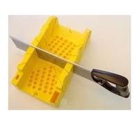 Stanley 1-20-600 Boite à Onglet en ABS Antichocs - Plateau Alvéolé avec Cadre Excentrique - Cornières Rabattables - Point d'Ancrage - Bords Arrondis - 4 Angles de Coupe - longueur 22 cm [Classe énergé