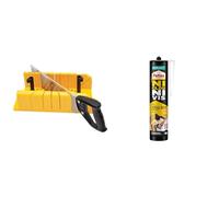 Stanley 1-20-600 Boite à Onglet en ABS Antichocs - Plateau Alvéolé avec Cadre Excentrique & Pattex Ni Clou Ni Vis Fix Idéal Bois (cartouche de 380 g) - Colle de fixation à maintien immédiat