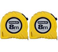 STANLEY 1-30-457 Metre ruban tape bi-matiere - long. m.8 - larg. mm.25, Jaune (Lot de 2)