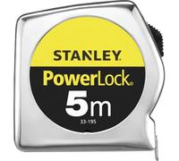 STANLEY 1-33-195 Mesure 5 M X 25 Mm En Abs Powerlock Classic Fabriqué En France - Ruban Large - Revêtement Blade Armor Et Mylar - Crochet 3 Rivets - Boitier Abs Antichoc - Blocage De Ruban