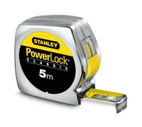 STANLEY 1-33-195 Mesure 5 M X 25 Mm En Abs Powerlock Classic Fabriqué En France - Ruban Large - Revêtement Blade Armor Et Mylar - Crochet 3 Rivets - Boitier Abs Antichoc - Blocage De Ruban