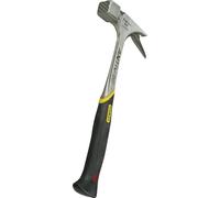 Stanley 1-51-937 Gamme Fatmax Antivibe - Arrache-Clous Charpentier- Tête et manche Forgés en Acier - Système Diapason Anti Vibrations - Poignée Dynagrip - Tête de Frappe Plate Quadrillée Noir