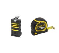 Stanley 1-79-206 Servante modulable avec 4 Tiroirs montés Sur Glissière - Système de Clips Latéraux & 1-30-697 - Mètre Tylon Bi matière 5m X 19mm - Ruban Anti-Corrosion - Blocage Du Ruban