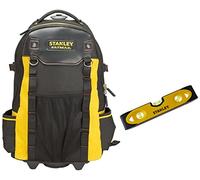 Stanley 1-79-215 Sac À Dos Porte-Outils À Roulettes Gamme Fatma & 0-43-511 Niveau Torpédo Magnétique 230 Mm - Semelle Aluminium - Rainure V Pour Le Contrôle De Surfaces Cylindriques