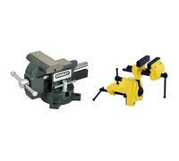 Stanley 1-83-065 etau pour Établi en Fonte - Vis Roulée - Base Pivotante Polyvalente & 1-83-069 etau d'Établi Sur Rotule - Ecartement 75 mm - Puissance de Serrage 25 kg