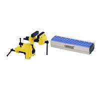 Stanley 1-83-069 etau d'Établi Sur Rotule - Ecartement 75 mm-Puissance de Serrage 25 kg - Corps en Fonte - mâchoire Équipée d'Un Revêtement Caoutchouc & Draper Expert 14178 Mors doux pour étau 100 mm