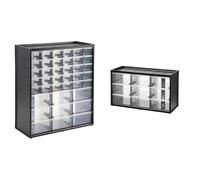 Stanley 1-93-981 Organiseur 39 Compartiments - 8 Étages - 33,6 X 16 X 44,5 cm & 1-93-978 Organiseur 9 Compartiments - 3 Étages - Ossature En Polypropylène Résistant - 21.3 X 36.5 X 15.5 Cm