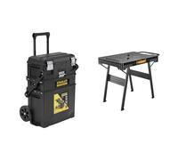 Stanley 1-94-210 Servante d'Atelier Cantilever Gamme Fatmax - Organiseur À Cloisons Amovibles & Établi pliable FatMax (chargeable jusqu'à 455 kg, avec pieds en métal pour une stabilité maximale