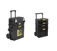 Stanley 1-94-210 Servante d'Atelier Cantilever Gamme Fatmax - Organiseur À Cloisons Amovibles & STANLEY - SERVANTE 3 EN 1 QUICKLINK - Boîte à outils avec porte-outils + Coffre de chantier Maxi Volume