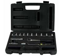 STANLEY 1-94-649 Coffret A Douilles 1/4" + Cliquet 72Dents 1/4"- Angle De Reprise 5° - Système D'Éjection Rapide - Jeu De 20 Pièces