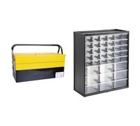 Stanley 1-94-738 94-738 Boîte métal 5 Tiroirs - Grand Volume de Rangement -deux Poignées Articulées & 1-93-981 Organiseur 39 Compartiments - Ossature En Polypropylène - Superposition Ou Fixation