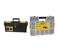 Stanley 1-94-745 Organiseur Sort master 17 Compartiments - 8 Intercalaire mobile & 1-92-065 Boite A Outils 2 Organiseurs Sur Le Couvercle - Robuste