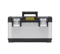 Stanley 1-95-615 Boîte À Outils Gamme FatMax Métal/Plastique 51 Cm - Attaches Métalliques Anticorrosion - Poignée Bi Matière - Rainure V Pour Coupe D'Appoint - Cadenassable - Capacité Max 32 Litres 49,7 x 29,3 x 29,5 cm Multicolore