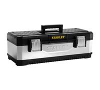 STANLEY 1-95-620 Boîte À Outils En Métal Galvanisé 661 X 284 X 221Mm - Acier Anti-Corrosion - Poignée Bi matière - Rainure en V Sur Le Couvercle - Cadenassable - Plateau Porte-Outils Amovible