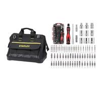 Stanley 1-96-183 Sac À Outils en Tissu 600 x 600 deniers - multi-Compartiments - Sangle Bandoulière & Amazon Basics Ensemble de 73 pièces, clés magnétiques à cliquet et tournevis de précision