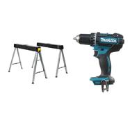 Stanley 1-97-475 Paire de Tréteaux Haute Performance Jusqu'à 350 kg Répartis & Makita DDF482Z Perceuse visseuse 60 nm 18 V Bleu