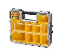 STANLEY 1-97-521 Rangement Organiseurs et Casiers Gamme FATMAX - Polycarbonate Incassable - 10 Compartiments Amovibles Peu Profonds - Étanche - Poignée de Transport - Capacité 3.5L