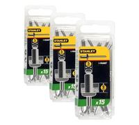 STANLEY 1-PAA66T Rivet en Alu 5 mm x 9,5 Boîte 15 pièces (Lot de 3)