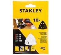 STANLEY 10 abrasifs corindons delta qualité supérieure grains 3x40, 2x60, 3x80, 120 STA32348-XJ
